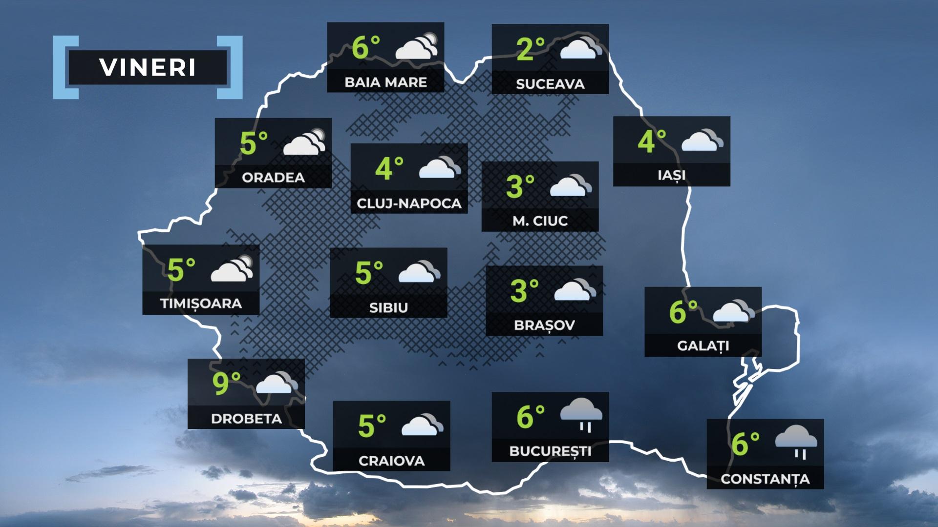 Vremea de mâine 15 decembrie 2023. Scad temperaturile în toată țara. Anunțul meteorologilor ANM