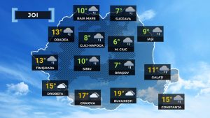Vremea de mâine 18 aprilie 2024. Temperaturi scăzute și ploi în aproape toată țara