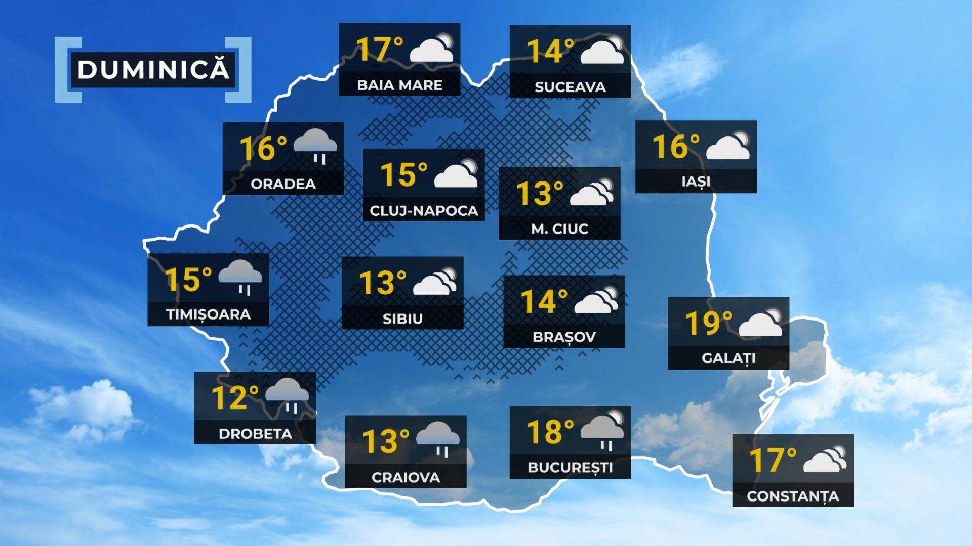 Vremea de mâine 21 aprilie 2024. Ploi în mare parte din țară și temperaturi scăzute