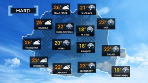 Vremea de mâine 28 mai 2024. Temperaturi scăzute și ploi în mai multe zone din țară
