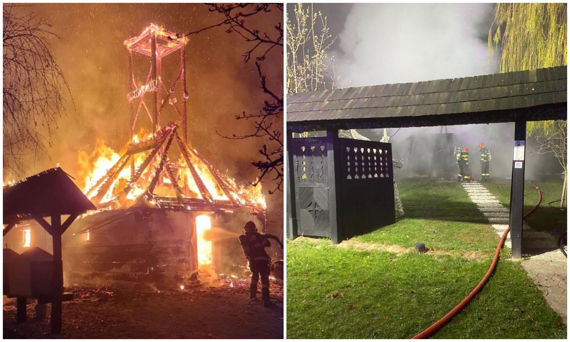 Incendiu la Muzeului Satului Bănățean. Biserica de la Topla, veche de 300 de ani, mistuită de flăcări: icoanele care au scăpat de blestemul focului