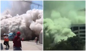 Momentul în care un zgârie-nori din Bangkok se prăbușește, pus la pământ de cutremurul din ţara vecină Myanmar