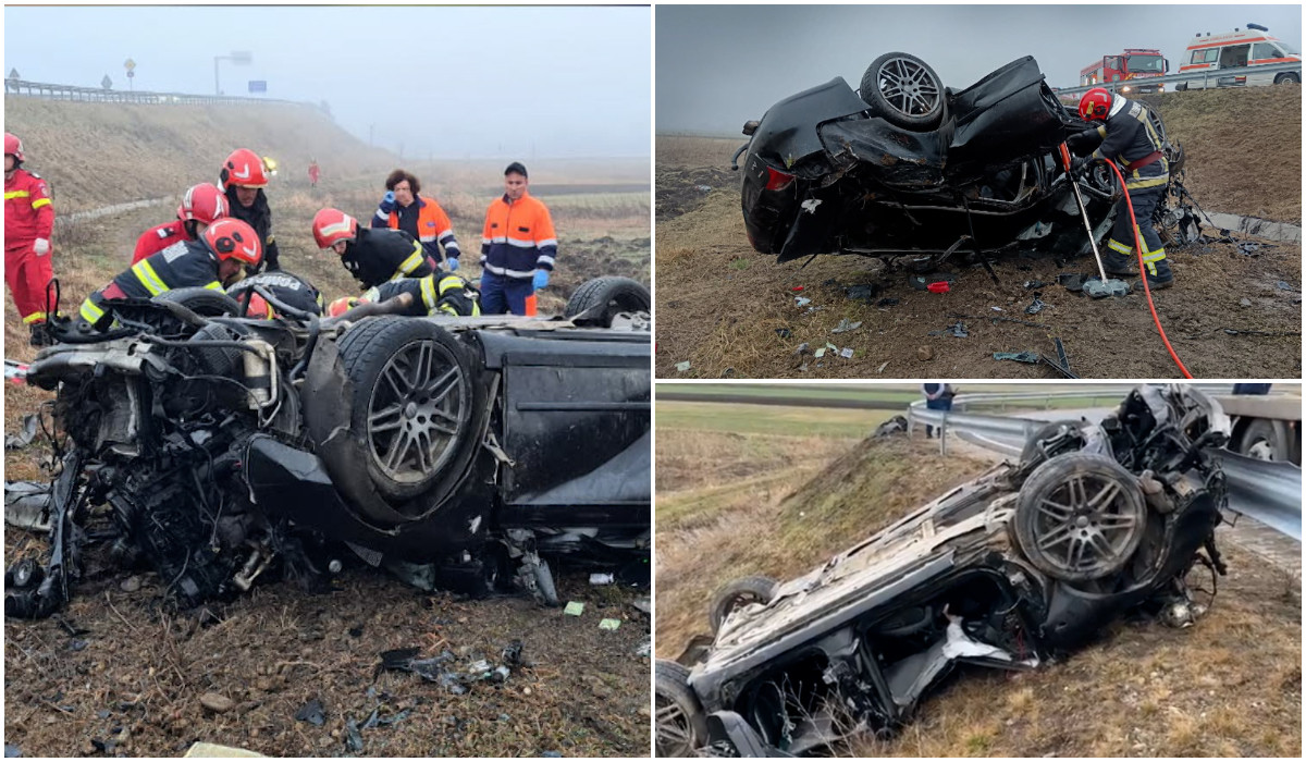 Un şofer de 37 de ani a murit după ce a intrat cu viteză într-un sens giratoriu și a fost aruncat 50 de metri în afara șoselei, în Suceava
