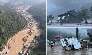 Imaginile dezastrului după viiturile catastrofale din Suceava şi Neamţ. Case şi maşini, luate de puhoaie