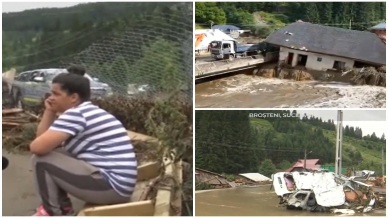 Localnicii din Broșteni privesc neputincioși în fața dezastrului: „Stau şi mă uit că suntem lipsiţi de putere”