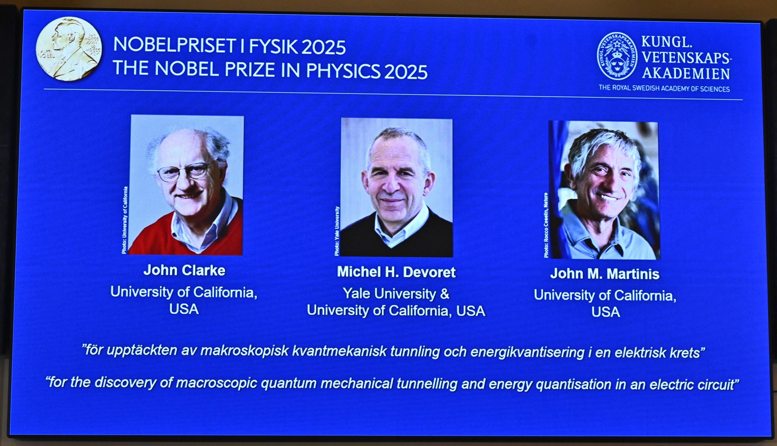 Premiul Nobel pentru Fizică 2025, câştigat de 3 cercetători pentru descoperiri inovatoare în mecanica cuantică