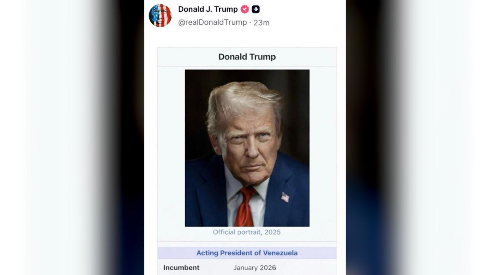 Donald Trump s-a autoproclamat „președinte în exerciţiu al Venezuelei”