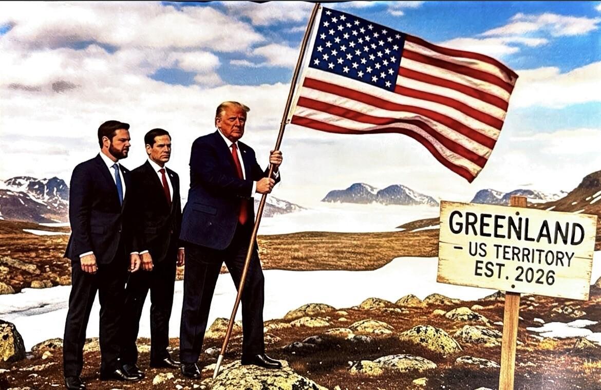 Trump s-a postat cum pune steagul american în Groenlanda. A publicat mesaje private de la Rutte şi Macron