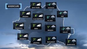 Vremea de mâine 18 februarie. Vânt puternic şi ninsori în mare parte din ţară. Maxime între -6 şi 8 grade