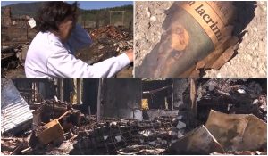 Soveja, după incendiu: oamenii caută în cenușă amintirile pierdute. „Mi s-a făcut pielea de găină”