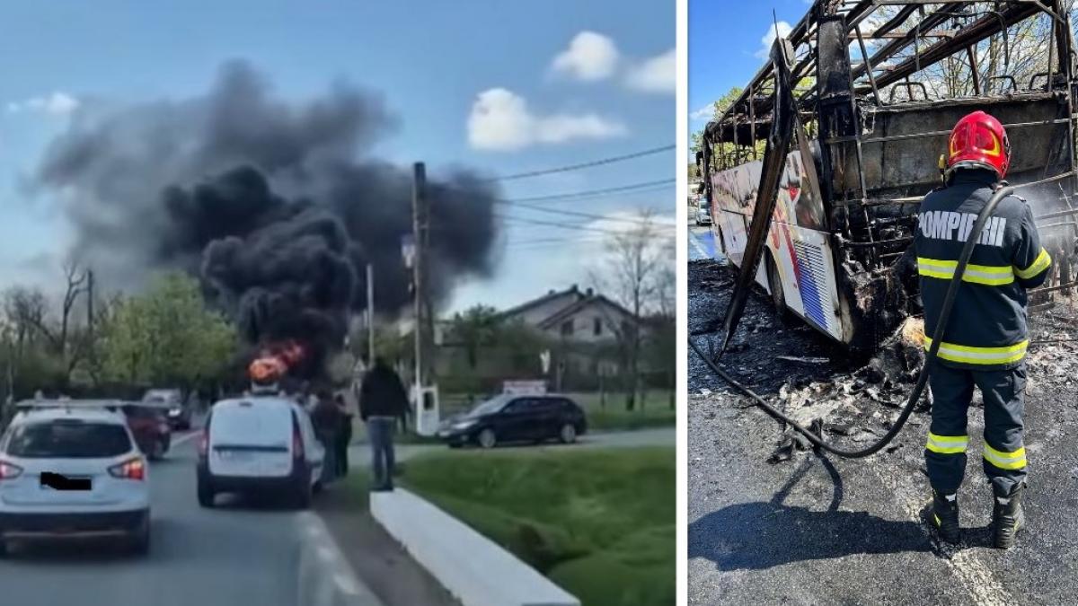Incendiu pe Roți: Panica Generată de Un Autocar în Flăcări în Tulcea