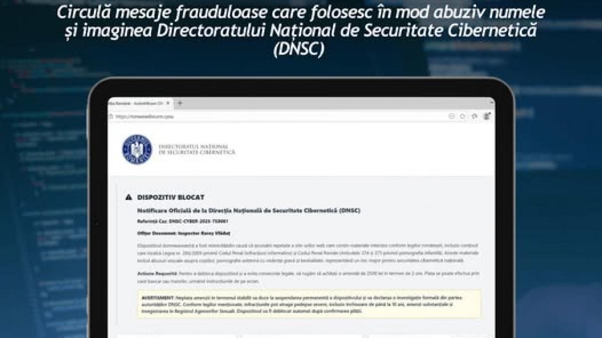Atenție la e-mailurile capcană: Cum atacatorii cibernetici folosesc ilegal sigla și numele DNSC pentru a înșela cetățenii