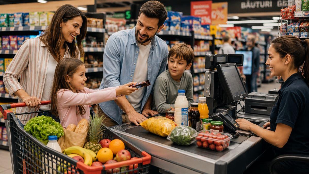 Supermarketul, câmp de luptă pentru părinți: Cedează sau rezistă insistențelor copiilor?