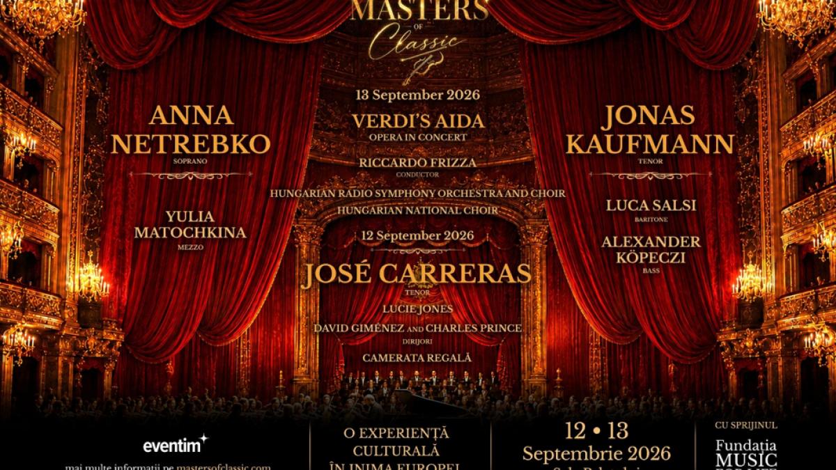 MASTERS OF CLASSIC: O Sărbătoare a Operei și Muzicii Clasice la București cu Anna Netrebko, Jonas Kaufmann și José Carreras