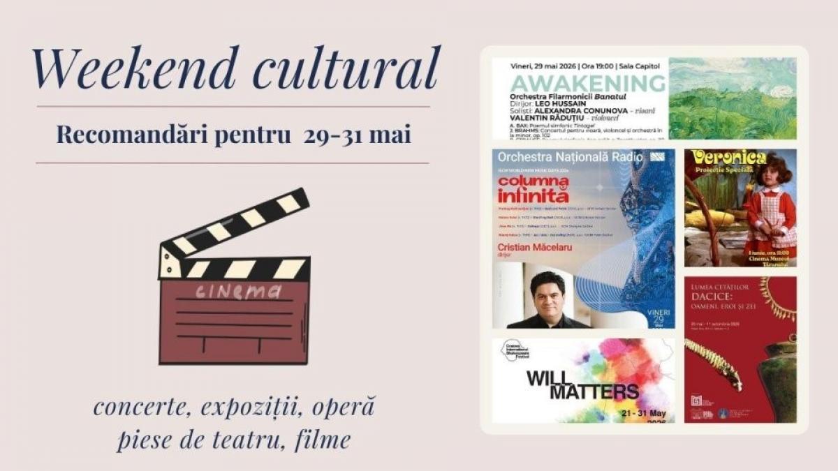 Un Weekend Cultural Plin de Evenimente: Recomandări pentru 30-31 Mai 2026